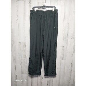 Y2K Nike Track Pants Mens XXL Black Windbreaker Mesh Lined Ankle Zip Activewear